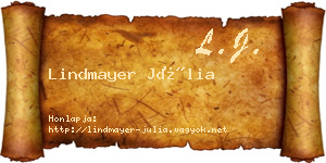Lindmayer Júlia névjegykártya